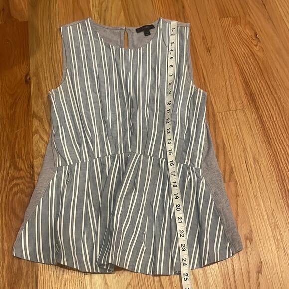 J Crew Striped Front Cinched peplum Tank Top size small - Picture 3 of 6